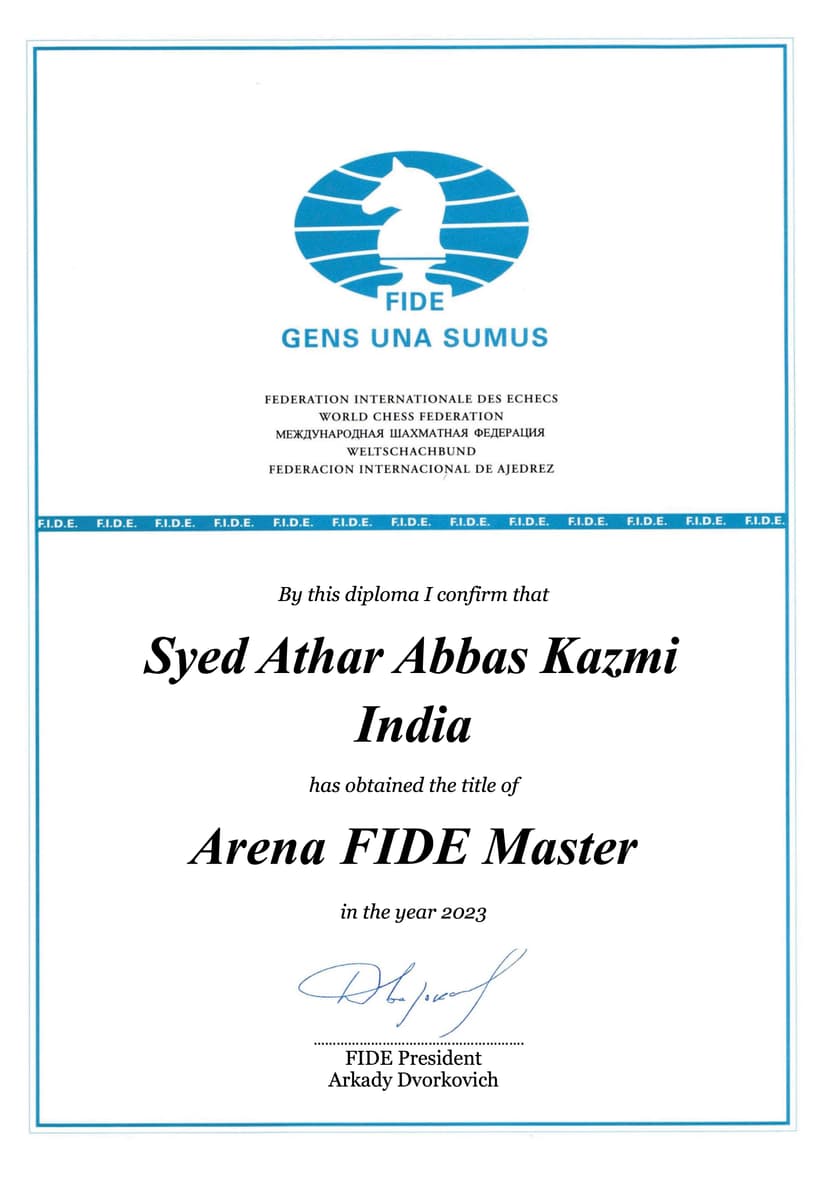 Arena FIDE Master (AFM)